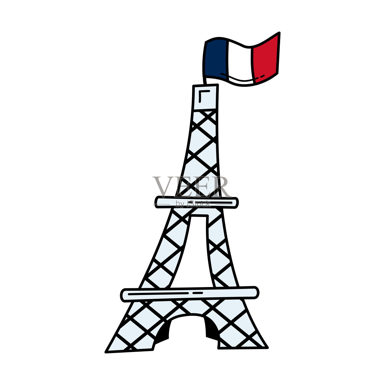 手绘风格巴黎埃菲尔铁塔图片_其他_其他-图行天下素材网