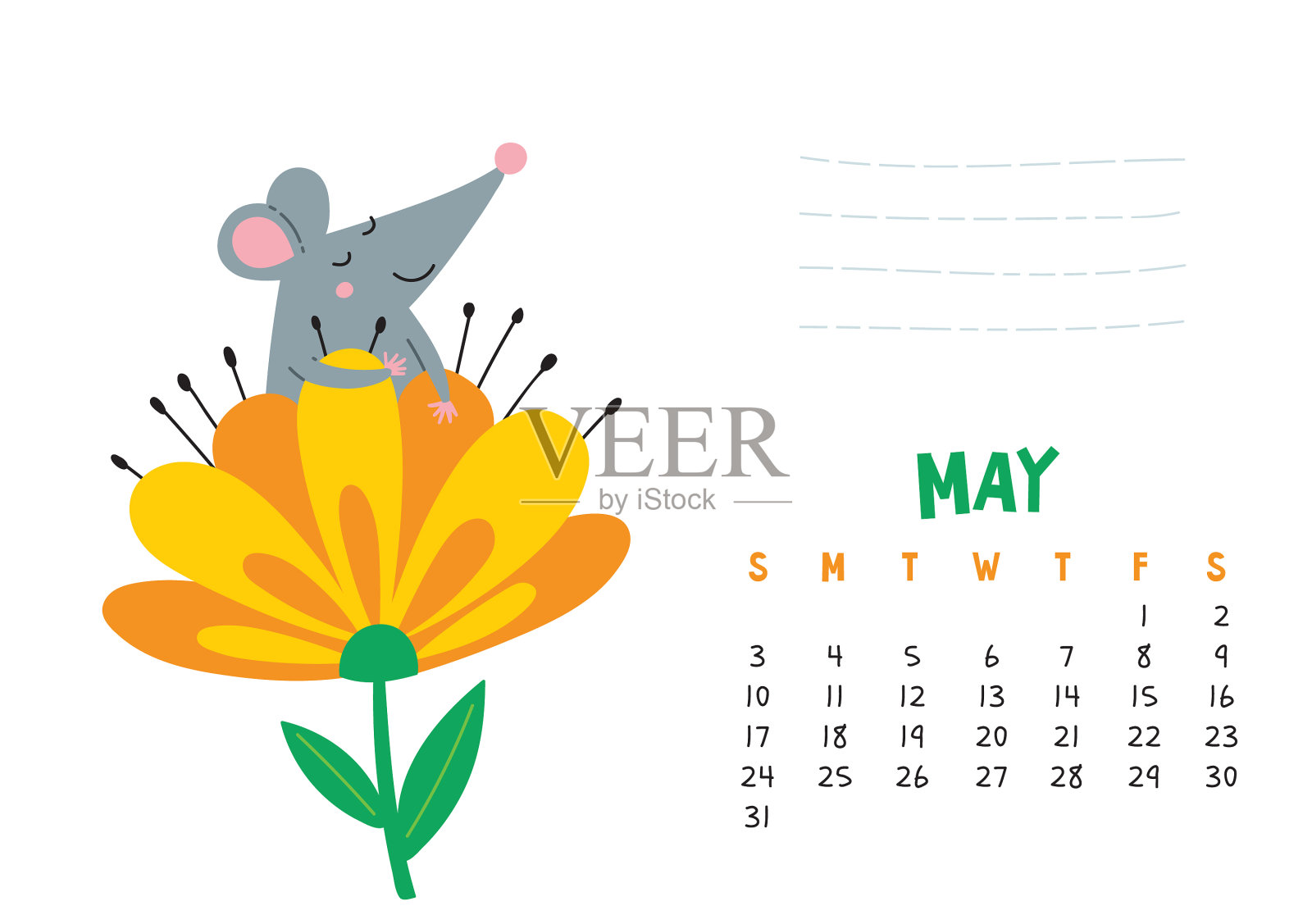 带丝带的五月日历设计模板素材_ID:158133115-Veer图库