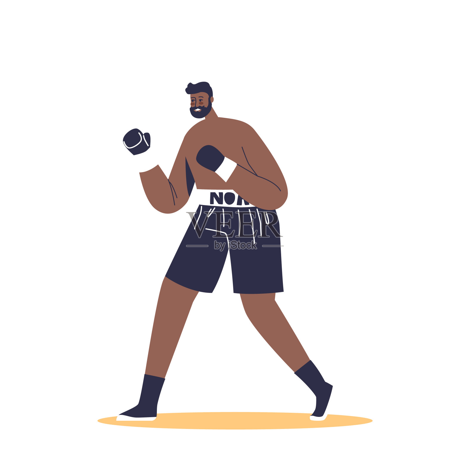 戴拳击手套打架的男拳击手。拳击手准备好比赛了设计元素图片