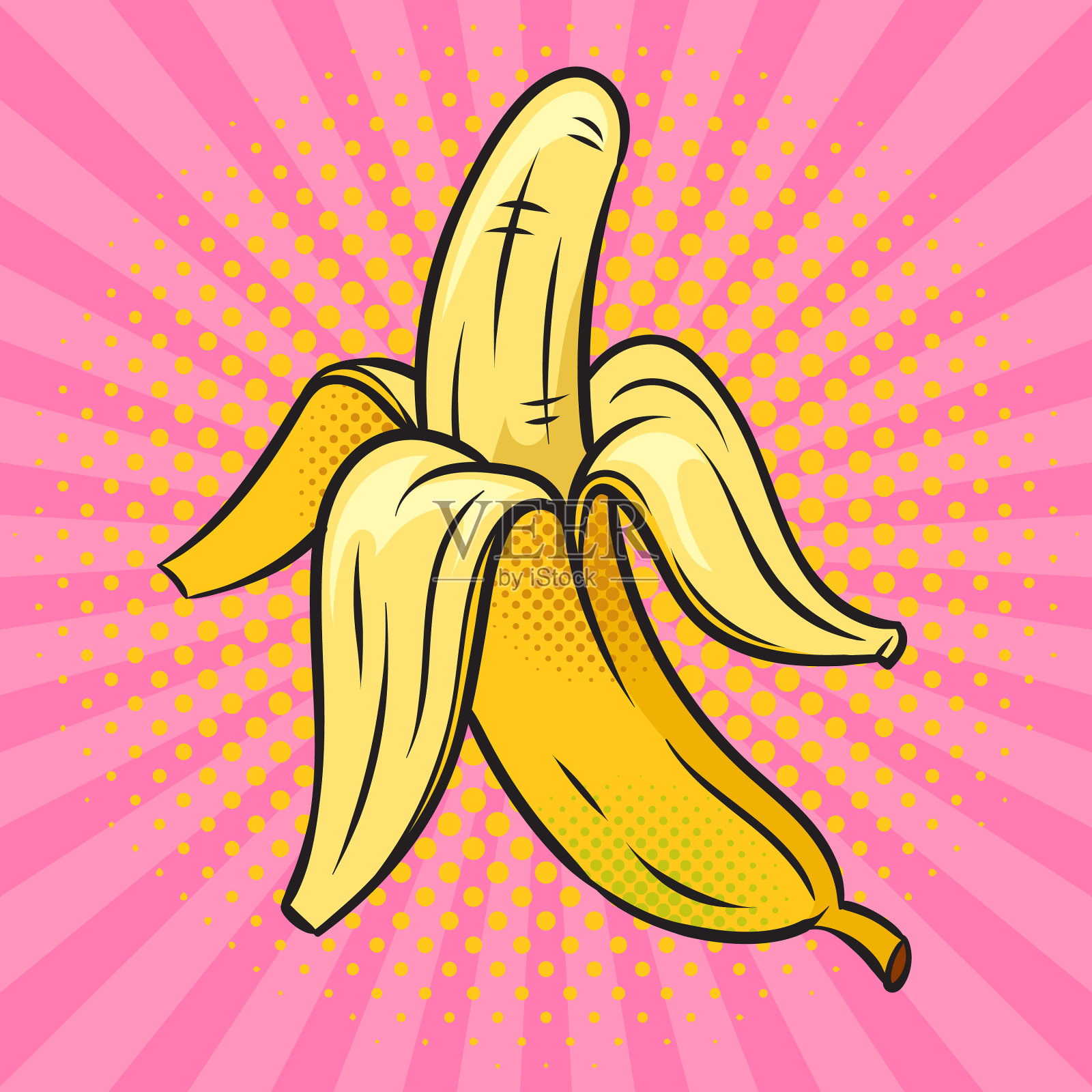 卡通手繪水果香蕉AI圖案素材免費下載，可愛卡通圖片，尺寸3000 × 3000px - Lovepik
