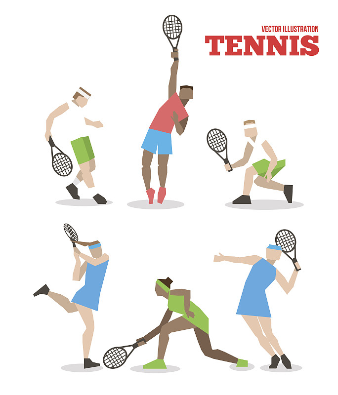 网球人物配网球拍。图片下载