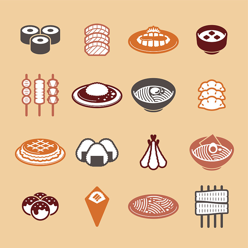 日本食物图标图片素材